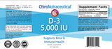 D3 5,000 IU: High Potency "Dry" Vitamin D3 Supplement
