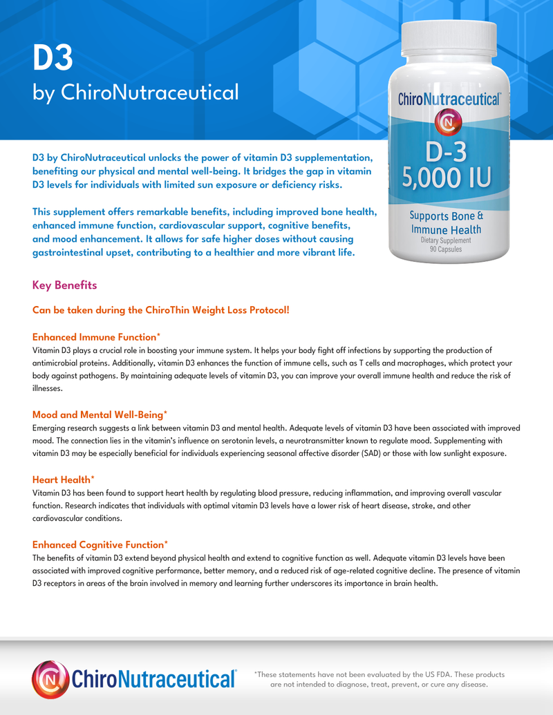 D3 5,000 IU: High Potency "Dry" Vitamin D3 Supplement