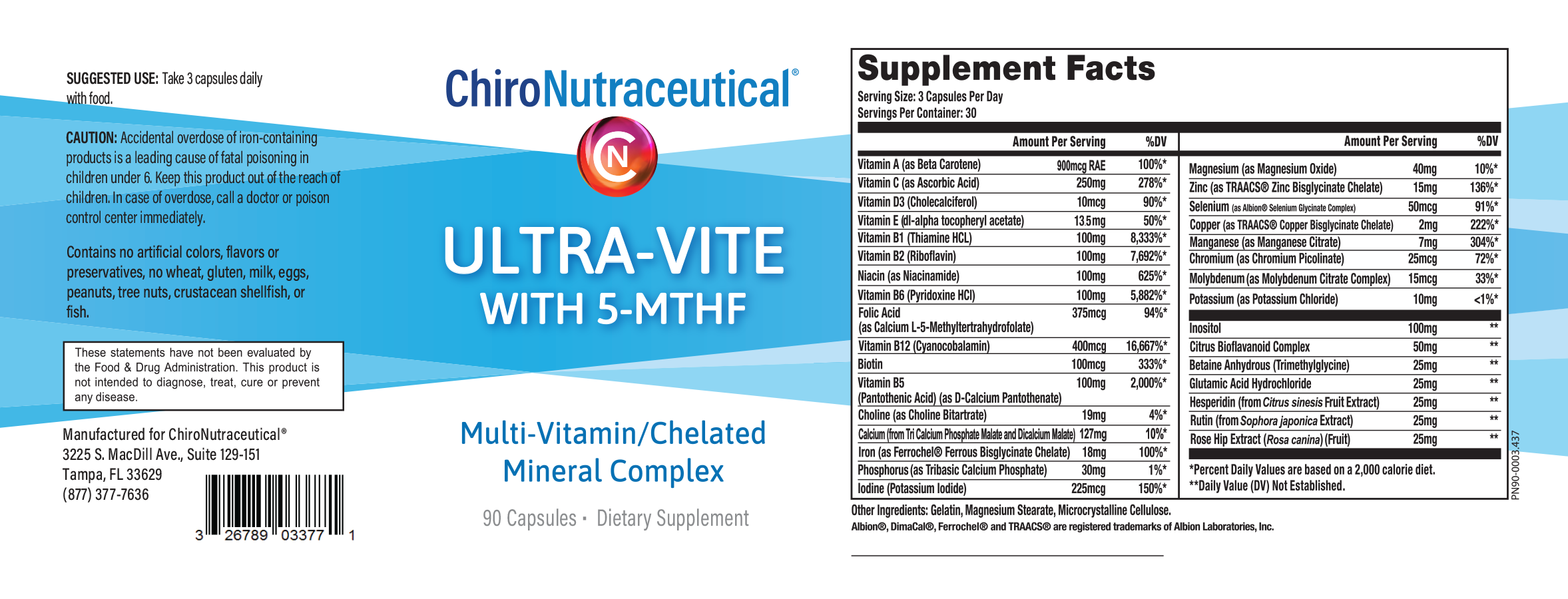 UltraVite Industry Leading Multivitamin & Chelated Mineral Formula